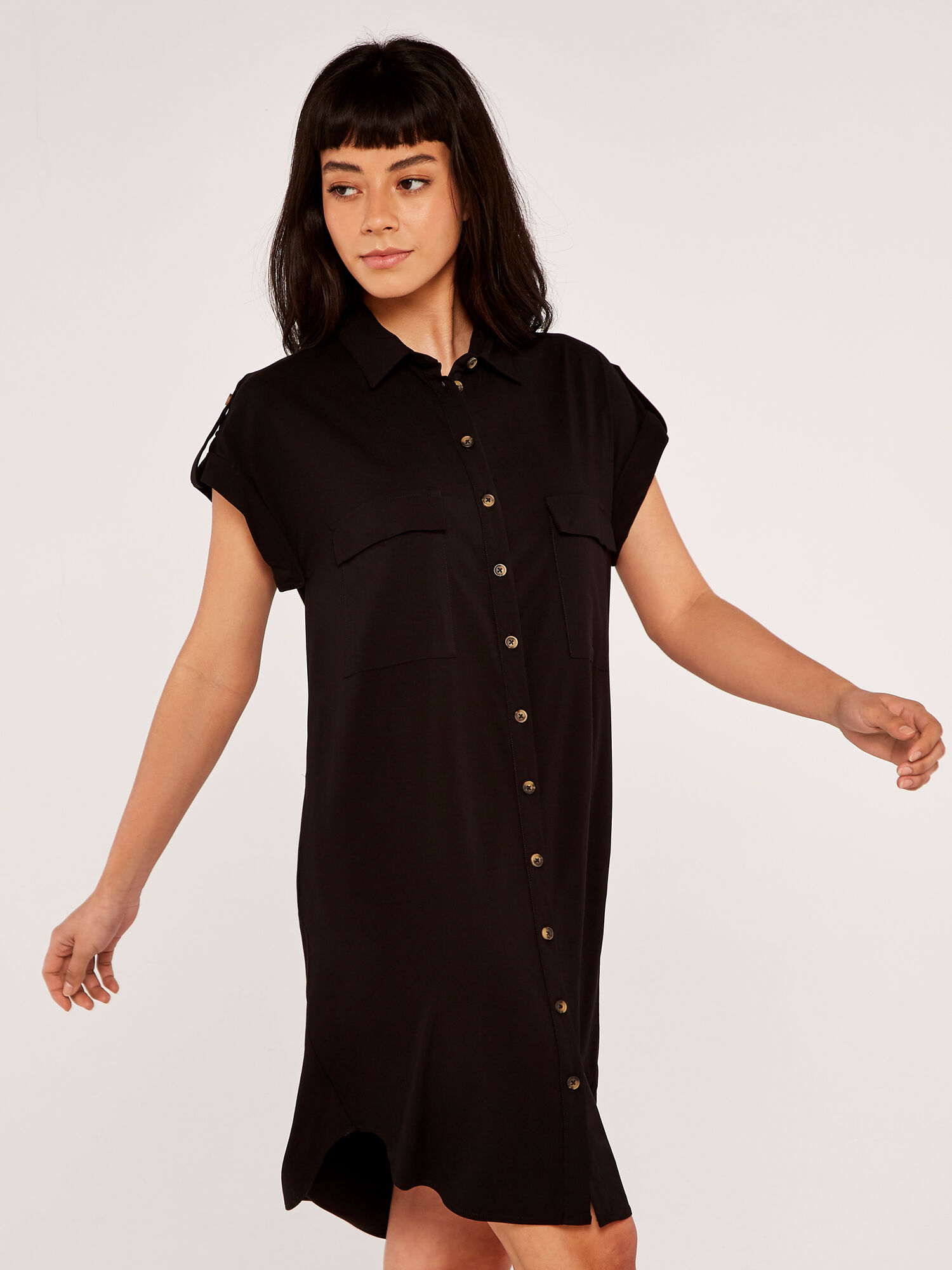 Sleeveless Utility Shirt Dress | Apricot UK